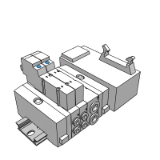 SS5Y3-45-A - Base Mounted Manifold Assembly Stacking Type/DIN Rail Mounted/Connector Box