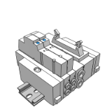 SS5Y3-45_P - Base Mounted Manifold Assembly Stacking Type/DIN Rail Mounted/Plug-in