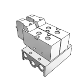 VV5F3-30 - Body Ported Manifold Assembly: Pilot Operated 5 Port Solenoid Valve Common Exhaust Type