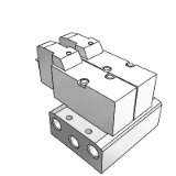 VV5F3-40 - Base Mounted Manifold Assembly: Pilot Operated 5 Port Solenoid Valve Common Exhaust Type