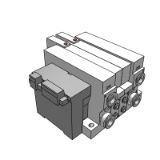 VV5Q21-S - 底板配管型插入式集装阀: 对应EX120/124一体型(对应输出)串联传送系统