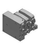 VV5QC11-S-BASE - Base Mounted Plug-in Unit Manifold Base: EX500 Gateway Type