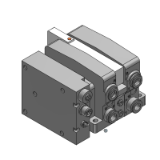 VV5QC21-S - Base Mounted Plug-in Unit Manifold: EX500 Gateway Type