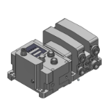 VV5QC21-S-BASE - Base Mounted Plug-in Unit Manifold Base: EX600 Integrated Type (For I/O)